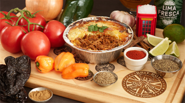 Birria, cilantro lime mash pie from Brit Boy Street Food