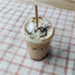 Elderberry latte made by Mr. D's Coffee