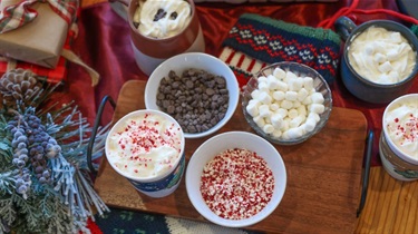 Cardboard Corner Cafe's hot chocolate bar