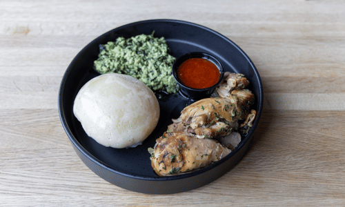 Fufu and Egusi plate from African Dream Cuisine