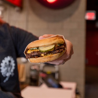 Single burger from Cosmo Burger